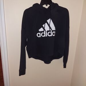 Adidas cropped black hoodie